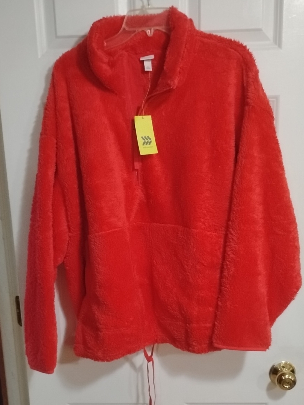 All in Motion Red Plush Zip-Up Fleece Sweater